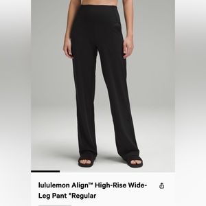 NWT! Lululemon align wide leg pants in black. Size 8/regular